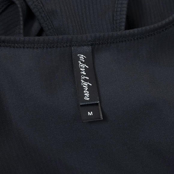 For Love And Lemons Clara Retro Ribbed Thong Bodysuit in Black - Picture 13 of 16